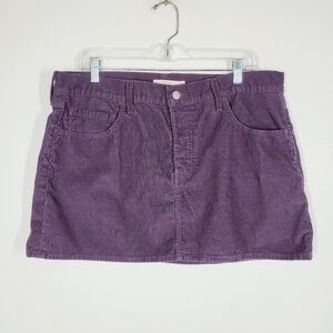 Levi's ICON SKIRT Purple Corduroy Mini, Size 33